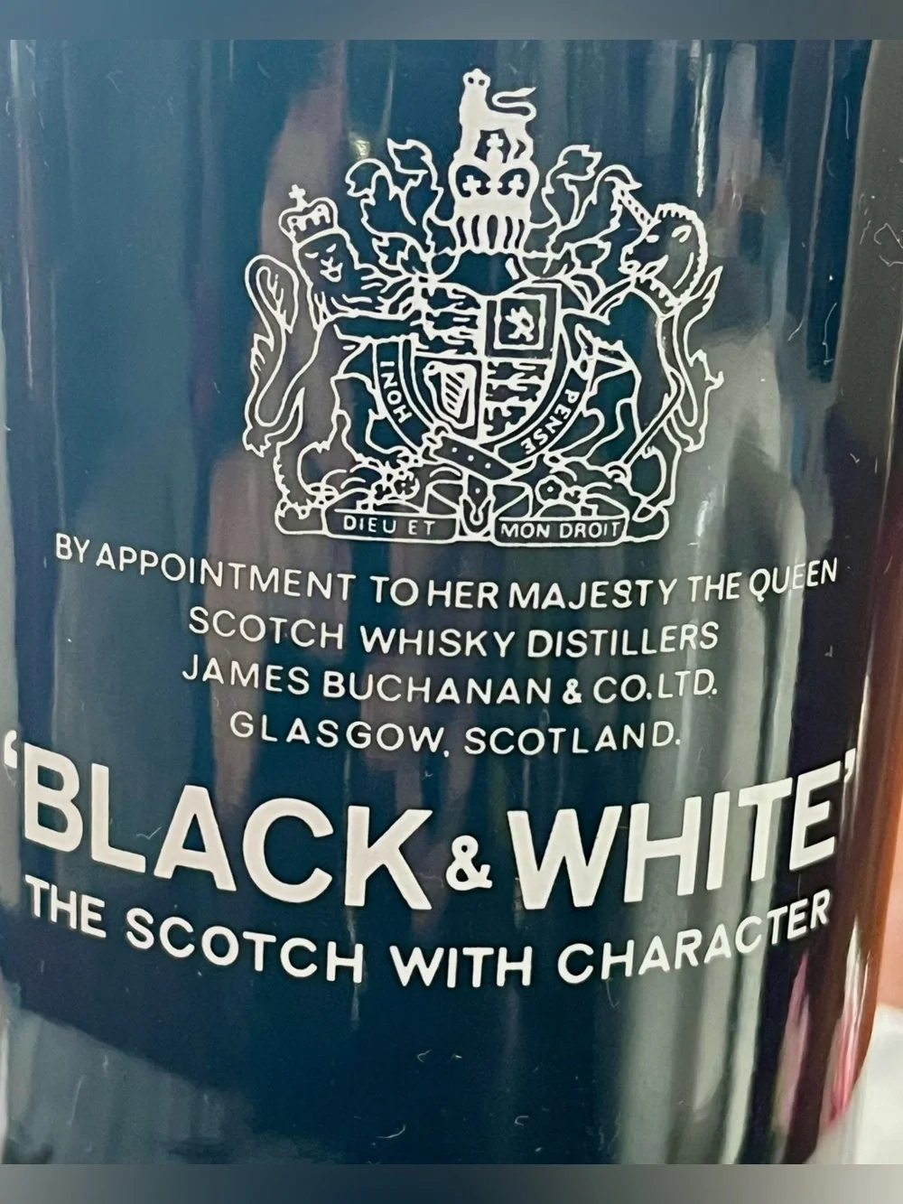 VTG A+ Black & White Scotch Whisky Pitcher Wade Regicor London Ceramic Pub Jug